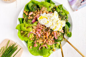 Simple Chickpea and Burrata Salad with Chive Balsamic Dijon Dressing